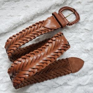 Faux Leather Braided Belt